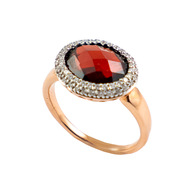 Granat Brillant Ring